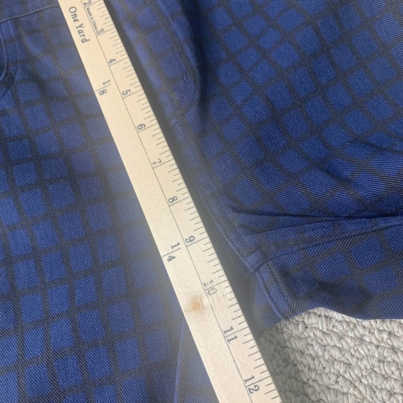 SPANX Sara Blakely Womens Leggings Size Medium Blue Checkered Skinny Pull On - Picture 7 of 12